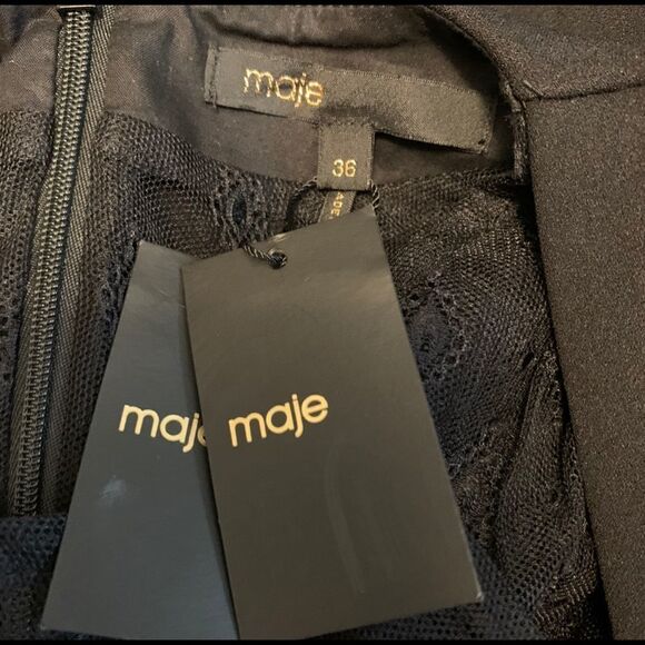 NEW! Maje Istoria Black Bermuda Lace Romper Sz 36 - Picture 4 of 7